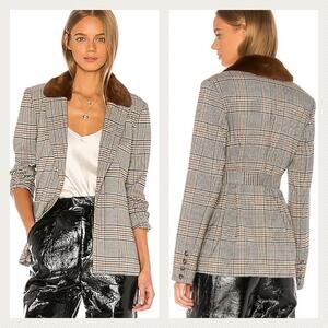 L’Academie Marianne Brown Multi Blazer Size XS